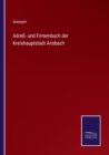 Image for Adress- und Firmenbuch der Kreishauptstadt Ansbach