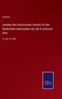 Image for Annalen des Historischen Vereins fur den Niederrhein inbesondere die alte Erzdioecese Koeln