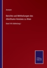 Image for Berichte und Mittheilungen des Alterthums-Vereines zu Wien