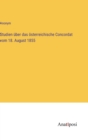 Image for Studien uber das osterreichische Concordat vom 18. August 1855