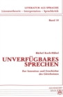 Image for Unverfuegbares Sprechen