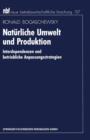 Image for Naturliche Umwelt und Produktion : Interdependenzen und betriebliche Anpassungsstrategien