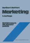 Image for Marketing : Einfuhrung in die Absatzpolitik