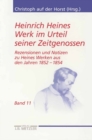 Image for Heinrich Heines Werk im Urteil seiner Zeitgenossen: Rezensionen und Notizen zu Heines Werken aus den Jahren 1852-1854