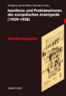Image for Manifeste und Proklamationen der europaischen Avantgarde (1909-1938): Sonderausgabe