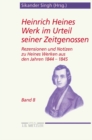 Image for Heinrich Heines Werk im Urteil seiner Zeitgenossen: Rezensionen und Notizen zu Heines Werken aus den Jahren 1844 bis 1845