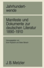 Image for Jahrhundertwende: Manifeste und Dokumente zur deutschen Literatur 1890-1910
