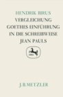 Image for Vergleichung. Goethes Einfuhrung in die Schreibweise Jarn Pauls: Germanistische Abhandlungen, Band 59
