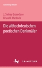 Image for Die althochdeutschen poetischen Denkmaler: Sammlung Metzler, 140