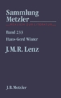 Image for Jakob Michael Reinhold Lenz: Sammlung Metzler, 233
