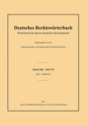 Image for Deutsches Rechtsworterbuch : Worterbuch der alteren deutschen Rechtssprache. Band XIII, Heft 7/8 – Spieß - Stadtkanzlei