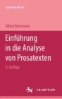 Image for Einfuhrung in die Analyse von Prosatexten