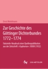 Image for Zur Geschichte des Gottinger Dichterbundes 1772-1774