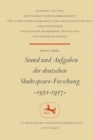 Image for Stand und Aufgaben der Deutschen Shakespeare-Forschung 1952-1957