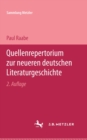 Image for Quellenrepertorium zur neueren deutschen Literaturgeschichte