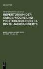 Image for Katalog der Texte. AElterer Teil (Q - Z)