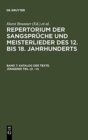 Image for Katalog Der Texte. Jungerer Teil (D - H)