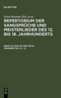 Image for Katalog Der Texte. Jungerer Teil (S - V)