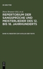 Image for Register Zum Katalog Der Texte : Namen, Quellen, Bibelstellen, Datumsangaben