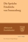 Image for Die Spr?che Friedrichs von Sonnenburg