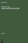 Image for Textliste Zu III/50