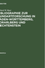 Image for Bibliographie Zur Mundartforschung in Baden-Wurttemberg, Vorarlberg Und Liechtenstein