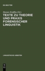 Image for Texte Zu Theorie Und Praxis Forensischer Linguistik