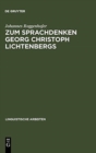 Image for Zum Sprachdenken Georg Christoph Lichtenbergs