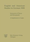 Image for English and American Studies in German - Jahrgang : A Supplement to Anglia - Summaries of Theses and Monographs