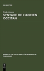 Image for Syntaxe de l&#39;ancien occitan