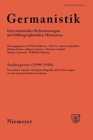 Image for Germanistik, Sachregister (1990-1994) : Verzeichnet Sind Die Wichtigsten Begriffe Und Erlauterungen Aus Der Germanistischen Forschung