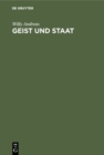 Image for Geist und Staat: Historische Portrats