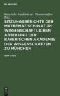 Image for Sitzungsberichte Der Mathematisch-Naturwissenschaftlichen Abteilung Der Bayerischen Akademie Der Wissenschaften Zu M?nchen. Heft 1/1929