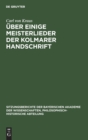 Image for Uber Einige Meisterlieder Der Kolmarer Handschrift