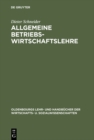 Image for Allgemeine Betriebswirtschaftslehre