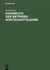 Image for Handbuch der Betriebswirtschaftslehre