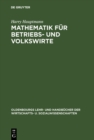 Image for Mathematik fur Betriebs- und Volkswirte