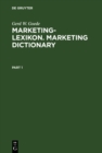Image for Marketing-Lexikon. Marketing Dictionary: Englisch-Deutsch, Deutsch-Englisch