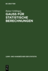 Image for GAUSS fur statistische Berechnungen: Buch mit CD-ROM