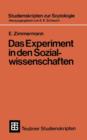 Image for Das Experiment in den Sozialwissenschaften