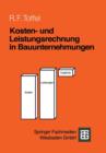 Image for Kosten- und Leistungsrechnung in Bauunternehmungen