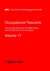 Image for Occupational toxicants  : critical data evaluation of MAK values and classification of carcinogensVol. 17