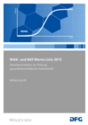 Image for MAK– und BAT–Werte–Liste 2013