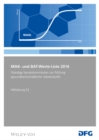 Image for MAK– und BAT–Werte–Liste 2016 : Maximale Arbeitsplatzkonzentrationen und Biologische Arbeitsstofftoleranzwerte Standige