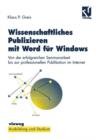 Image for Wissenschaftliches Publizieren mit Word fur Windows
