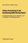 Image for Policy-Forschung in der Bundesrepublik Deutschland