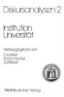 Image for Diskursanalysen 2: Institution Universitat