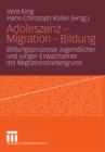 Image for Adoleszenz - Migration - Bildung: Bildungsprozesse Jugendlicher und junger Erwachsener mit Migrationshintergrund