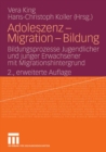 Image for Adoleszenz - Migration - Bildung: Bildungsprozesse Jugendlicher und junger Erwachsener mit Migrationshintergrund