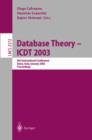 Image for Database Theory - ICDT 2003